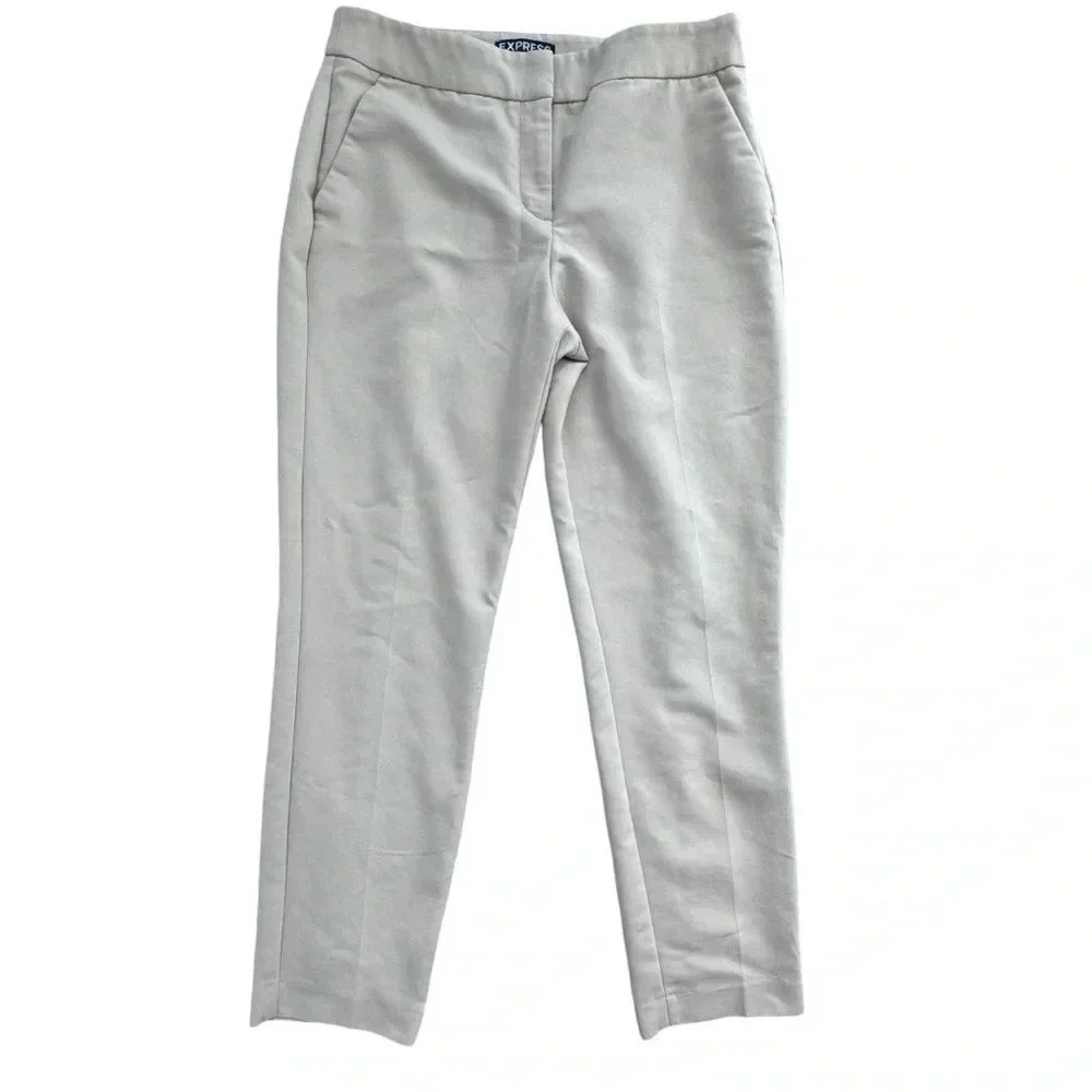 Express Tan/beige three-quarter length office work trousers pants. size 6